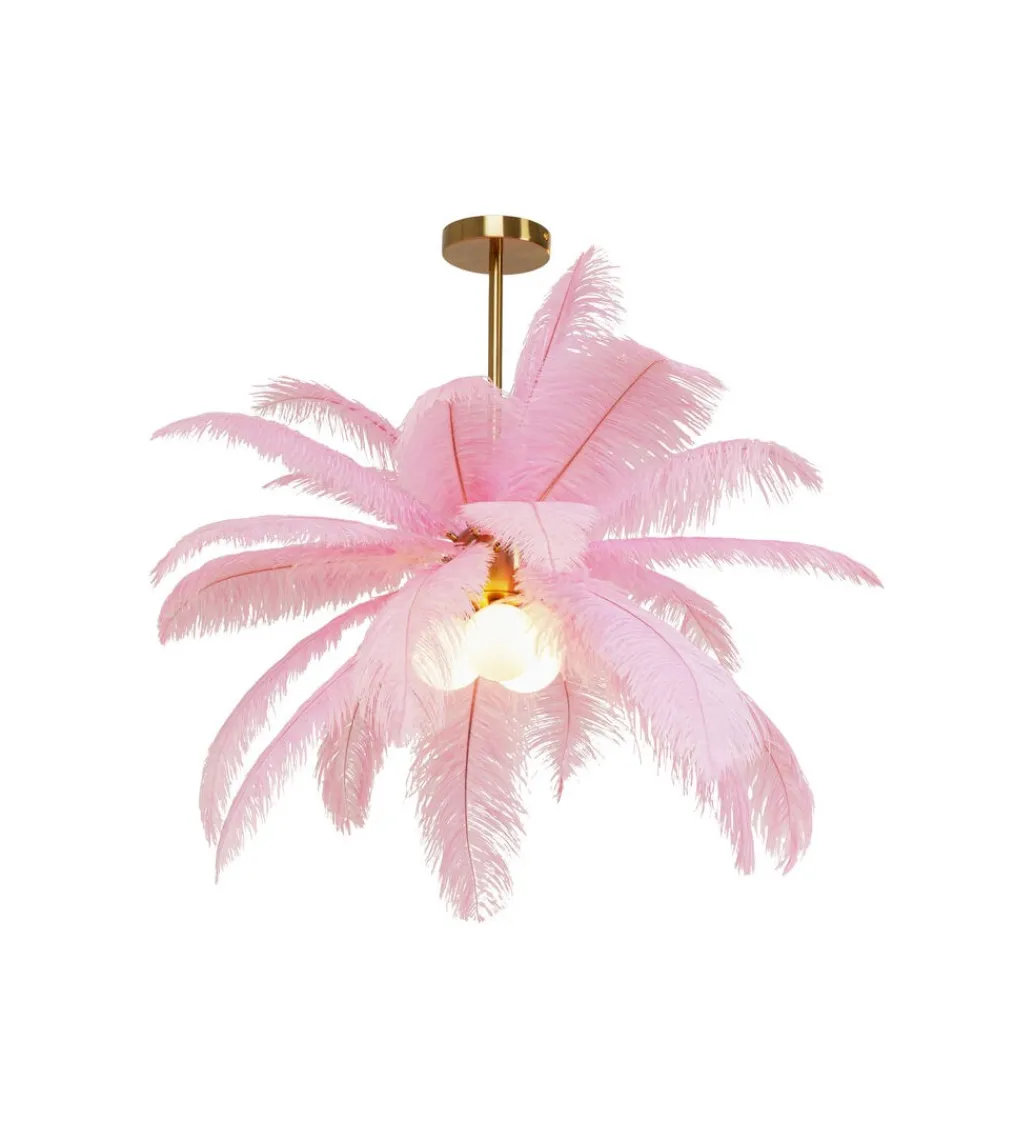 Lampa wisząca Feather Palm 87 cm różowa*KDesign New