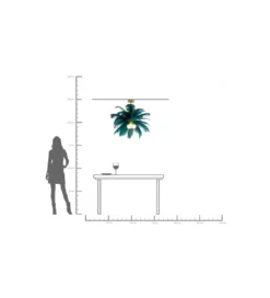 Lampa wisząca FEATHER PALM 87 cm zielona*KDesign