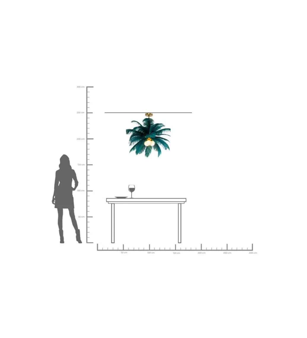 Lampa wisząca FEATHER PALM 87 cm zielona*KDesign