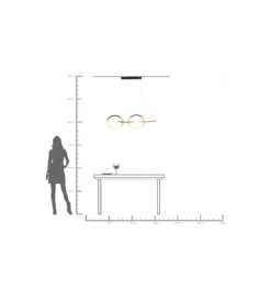 Lampa wisząca GALAXY LED 155 cm czarna*KDesign Discount