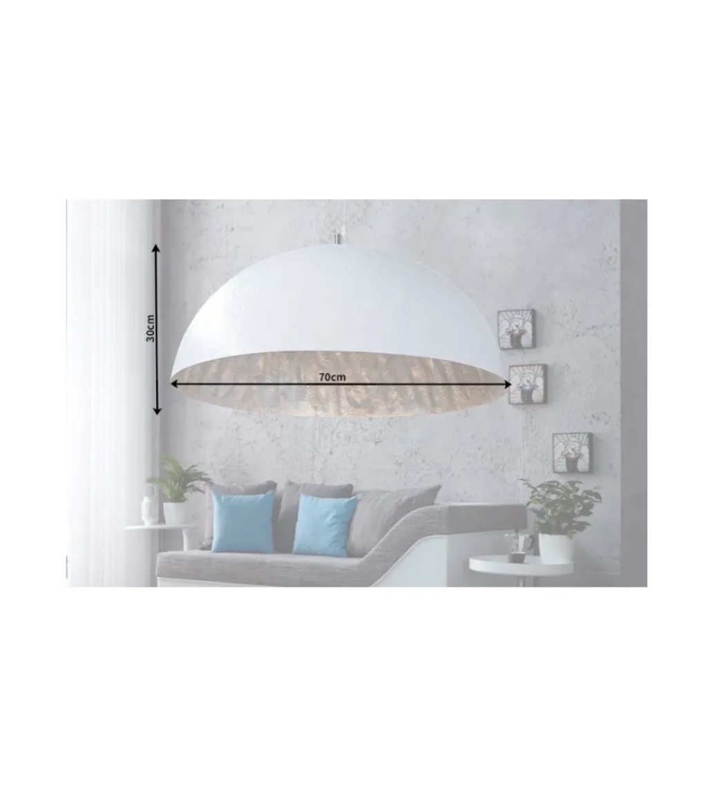Lampa wisząca Glow biało srebrna 70 cm*Invicta Interior Best