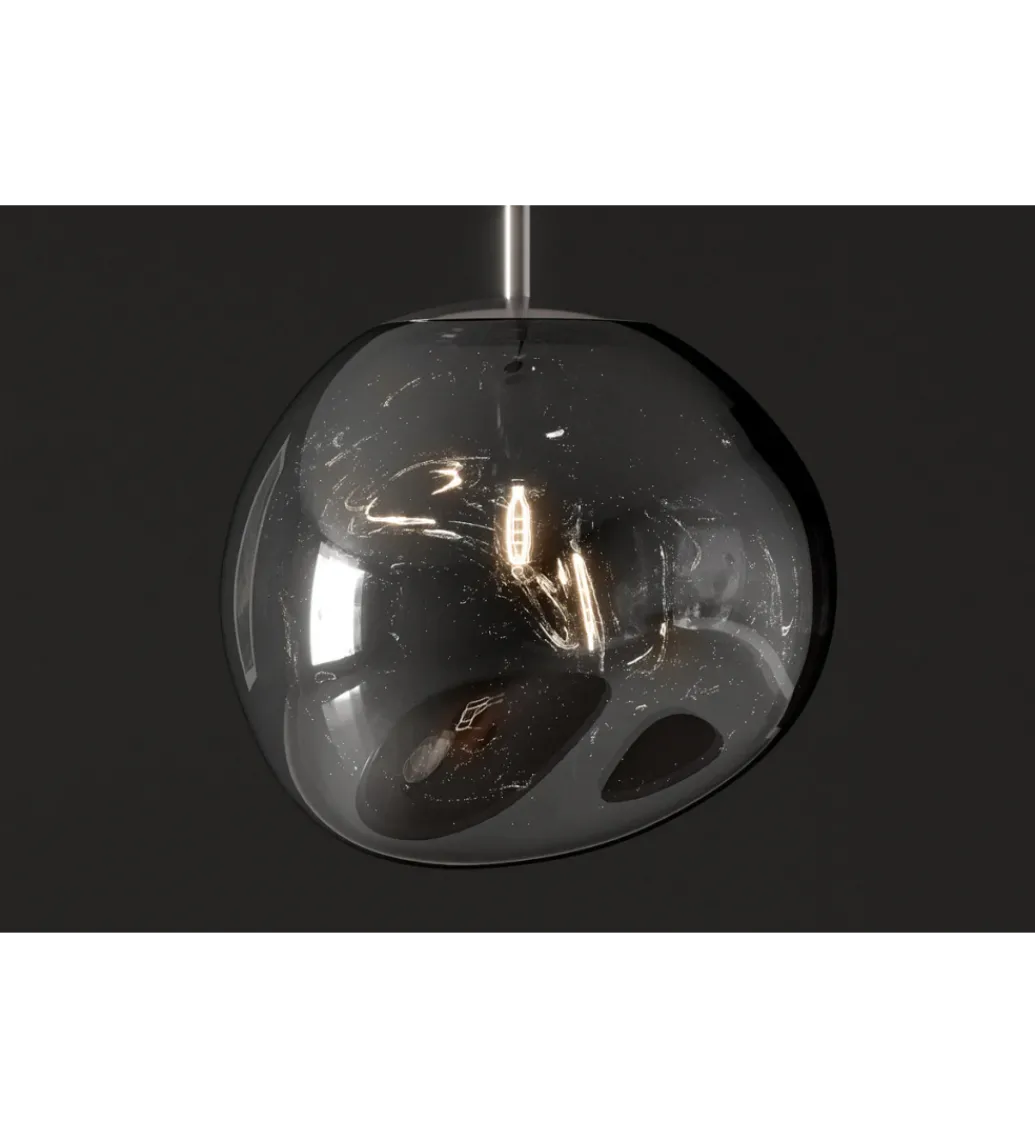 Lampa wisząca LIQUID DIAMOND 20 cm szkło dymione*Invicta Interior Clearance