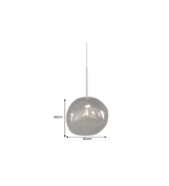 Lampa wisząca LIQUID DIAMOND 20 cm szkło dymione*Invicta Interior Clearance