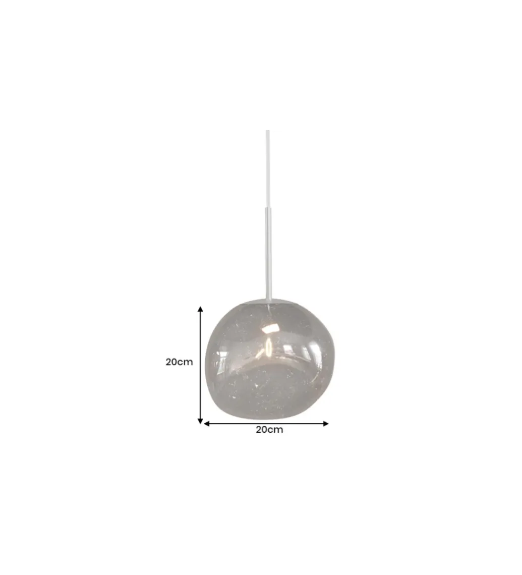 Lampa wisząca LIQUID DIAMOND 20 cm szkło dymione*Invicta Interior Clearance