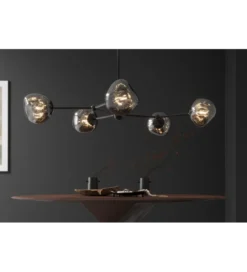 Lampa wisząca LIQUID DIAMOND 5 kloszy szkło dymione*Invicta Interior Hot