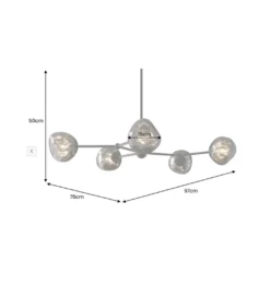 Lampa wisząca LIQUID DIAMOND 5 kloszy szkło dymione*Invicta Interior Hot