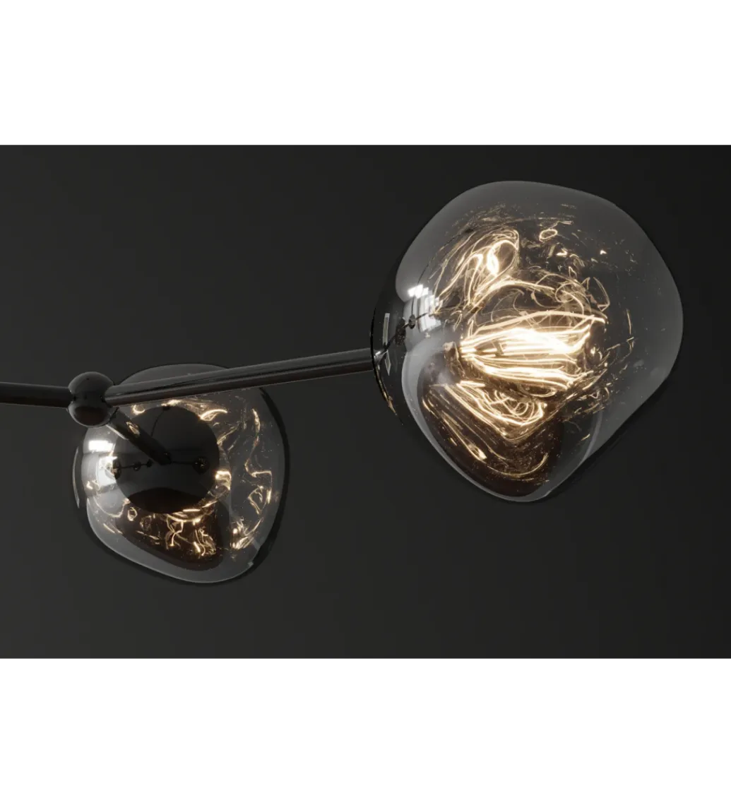 Lampa wisząca LIQUID DIAMOND 5 kloszy szkło dymione*Invicta Interior Hot