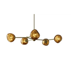 Lampa wisząca LIQUID DIAMOND 5 kloszy szkło złoty*Invicta Interior Best