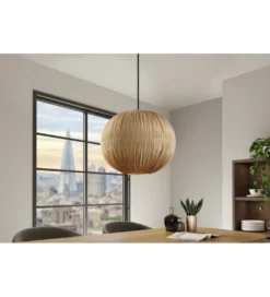 Lampa wisząca ORGANIC 45 cm tkanina naturalny*Invicta Interior