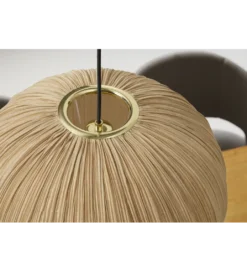 Lampa wisząca ORGANIC 45 cm tkanina naturalny*Invicta Interior