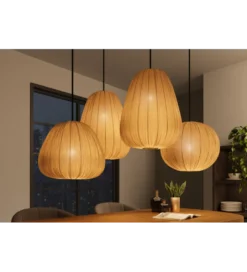 Lampa wisząca ORGANIC 45 cm tkanina naturalny*Invicta Interior