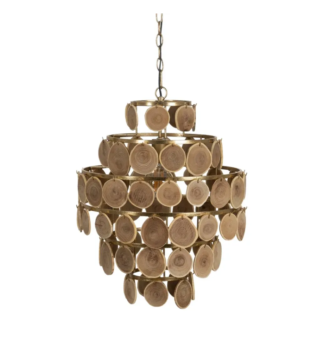 Lampa wisząca PORBELMA 58 cm złota naturalna*Zona-Design New