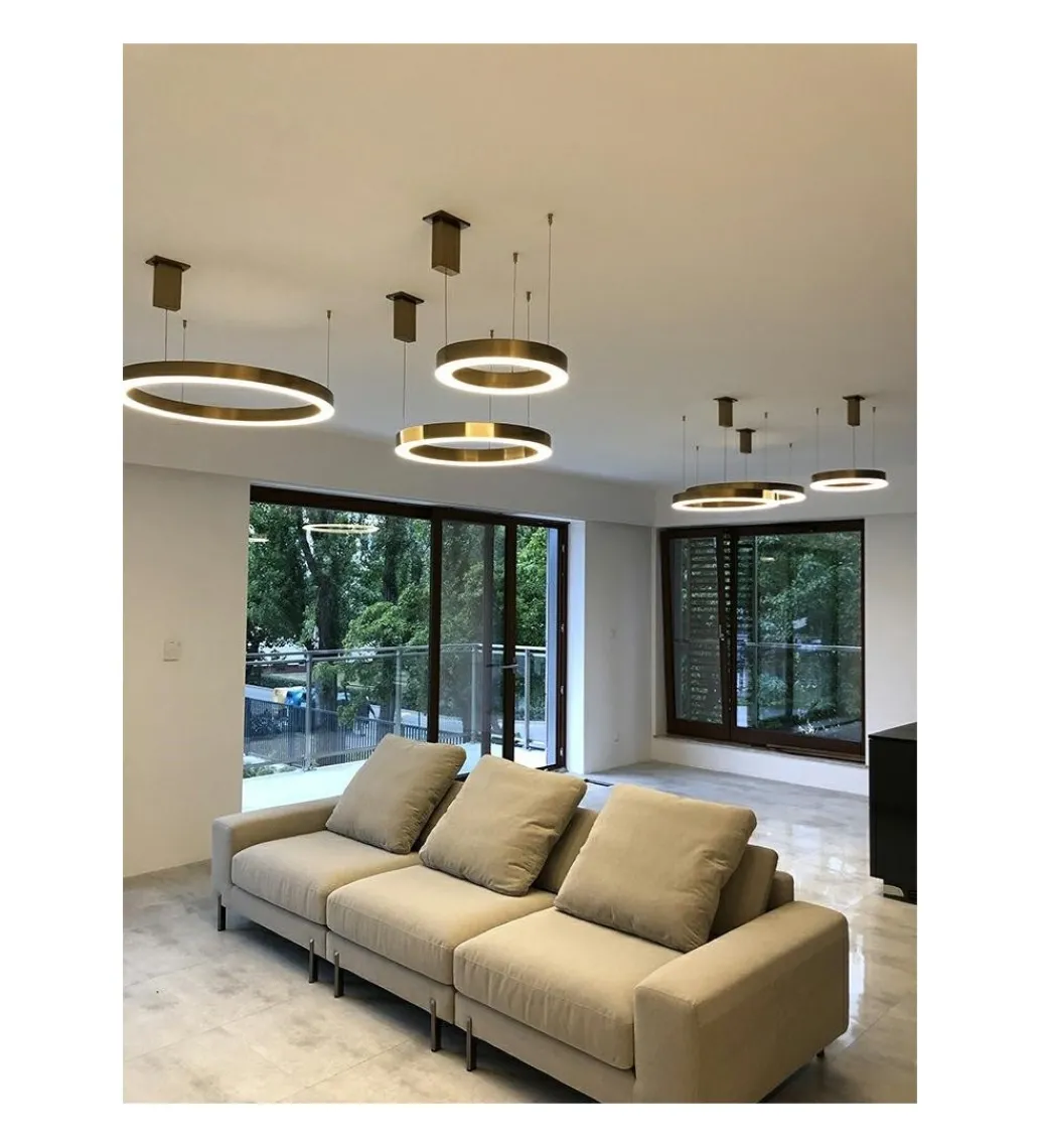 Lampa wisząca RING 60 cm złota*Zona-Design New