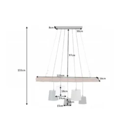 Lampa wisząca Saint-Louis 115 cm drewno driftowe*Invicta Interior