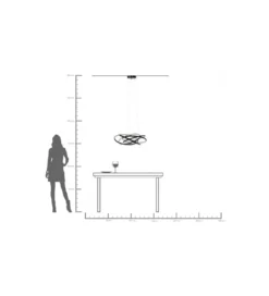 Lampa wisząca SATURN 72 cm czarna*KDesign Clearance