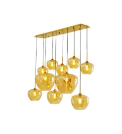 Lampa wisząca SPHERE AMBER TEN 160 cm złota*KDesign Online