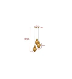 Lampa wisząca SUPERNOVA AMBER TRE 45 cm złota*KDesign Online