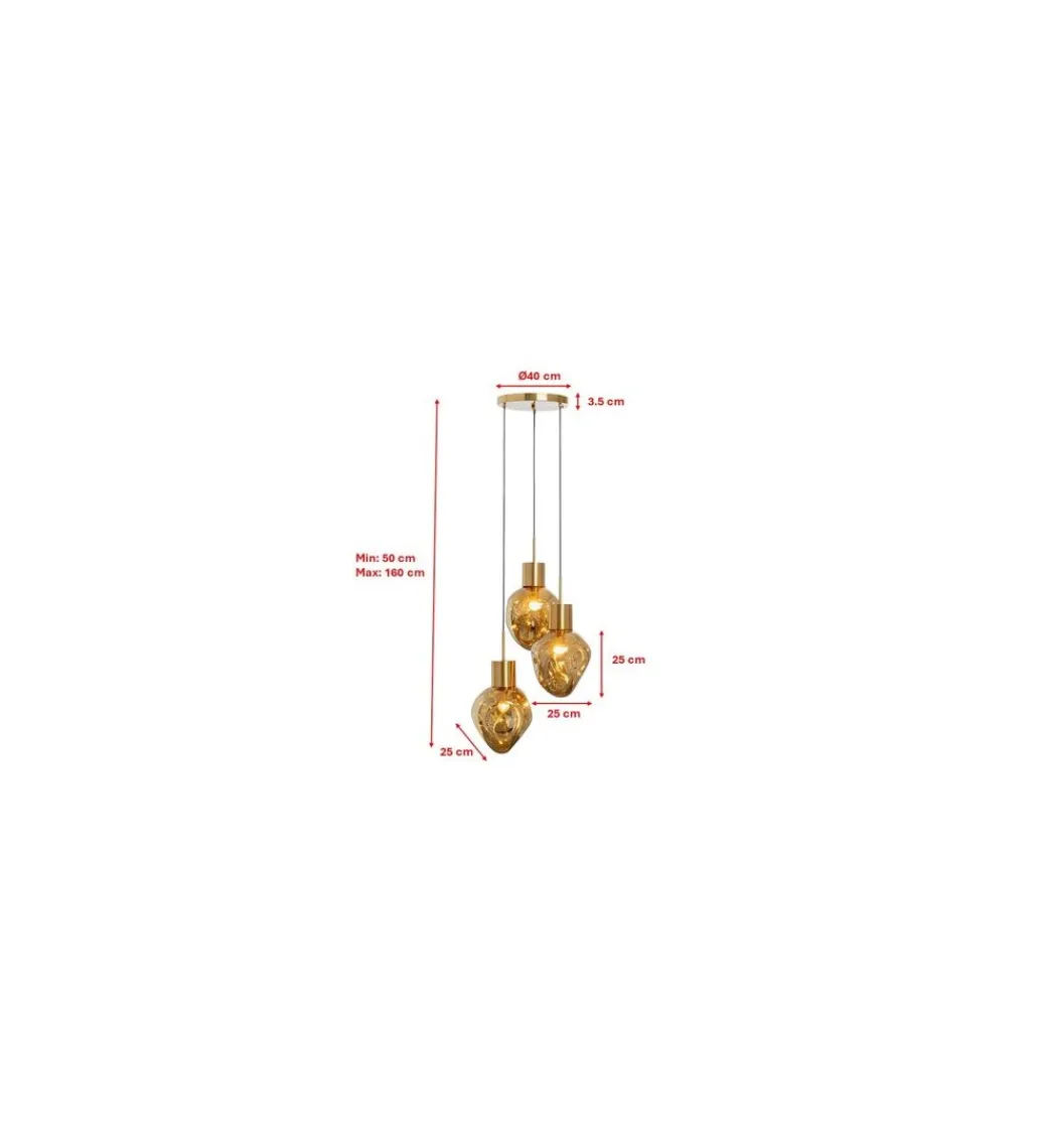 Lampa wisząca SUPERNOVA AMBER TRE 45 cm złota*KDesign Online