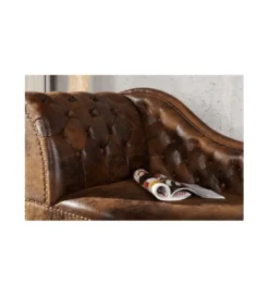 Leżanka BRIGIDA Chesterfield brązowy antyczny*Invicta Interior Online