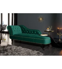 Leżanka BRIGIDA Chesterfield szmaragdowo zielony aksamit*Invicta Interior Online