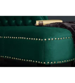Leżanka BRIGIDA Chesterfield szmaragdowo zielony aksamit*Invicta Interior Online