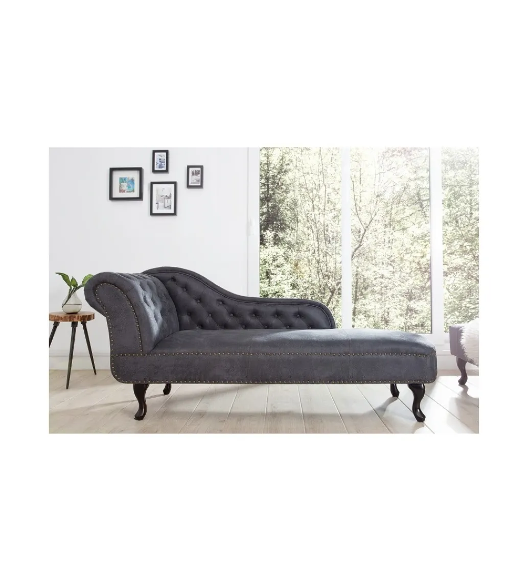 Leżanka Chesterfield BRIGIDA 170 cm Szary antyczny*Invicta Interior Best