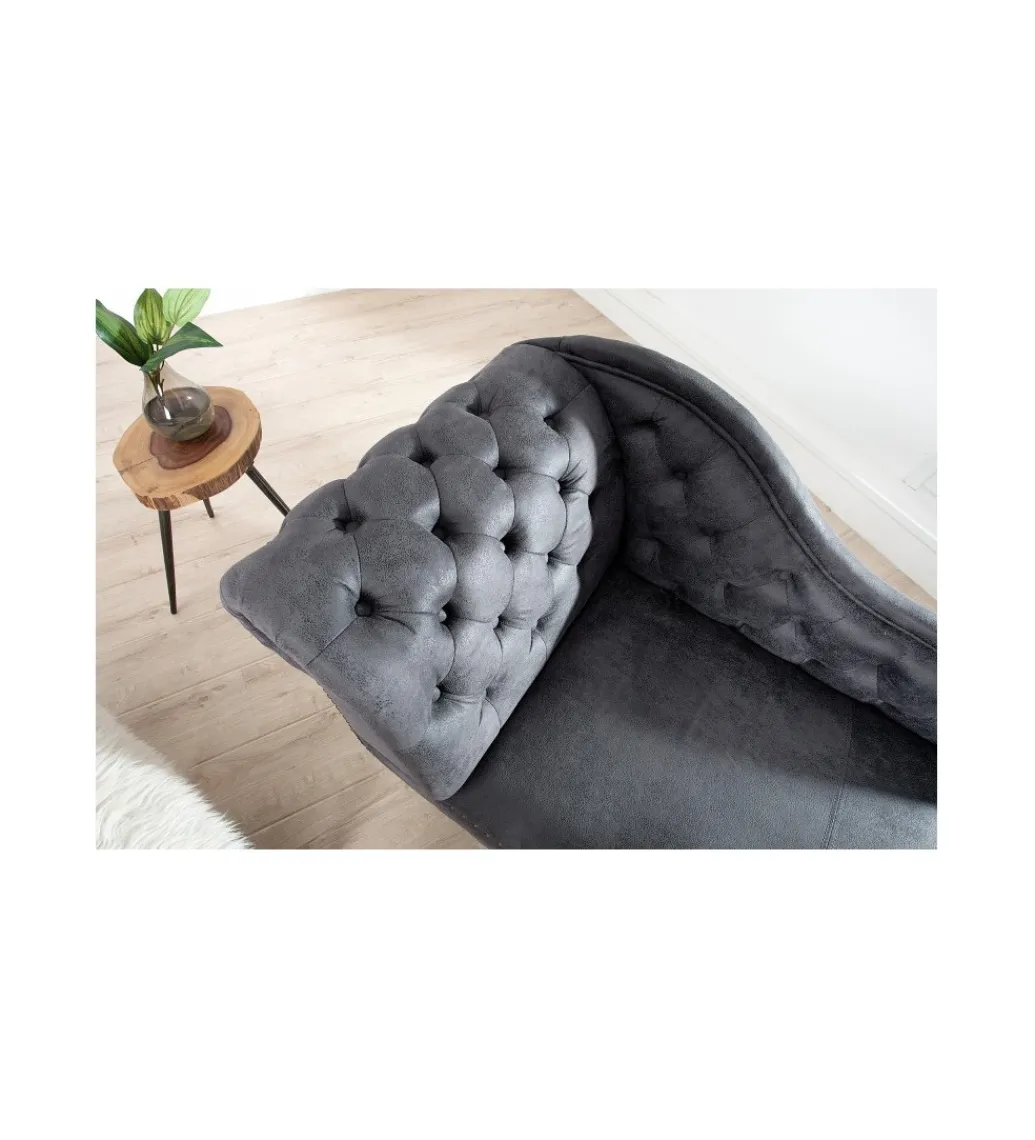 Leżanka Chesterfield BRIGIDA 170 cm Szary antyczny*Invicta Interior Best