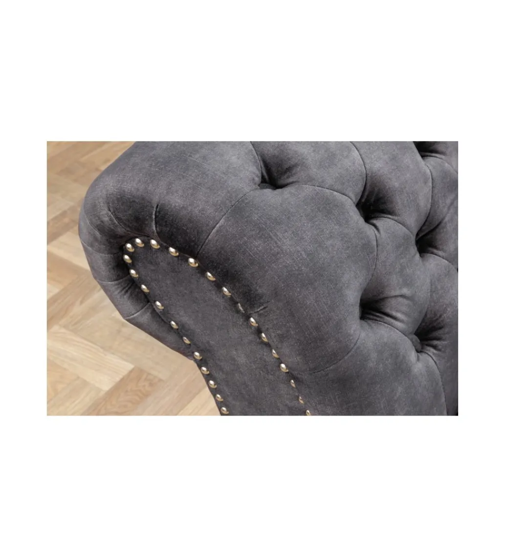 Leżanka Chesterfield BRIGIDA 170 cm szara*Invicta Interior Discount