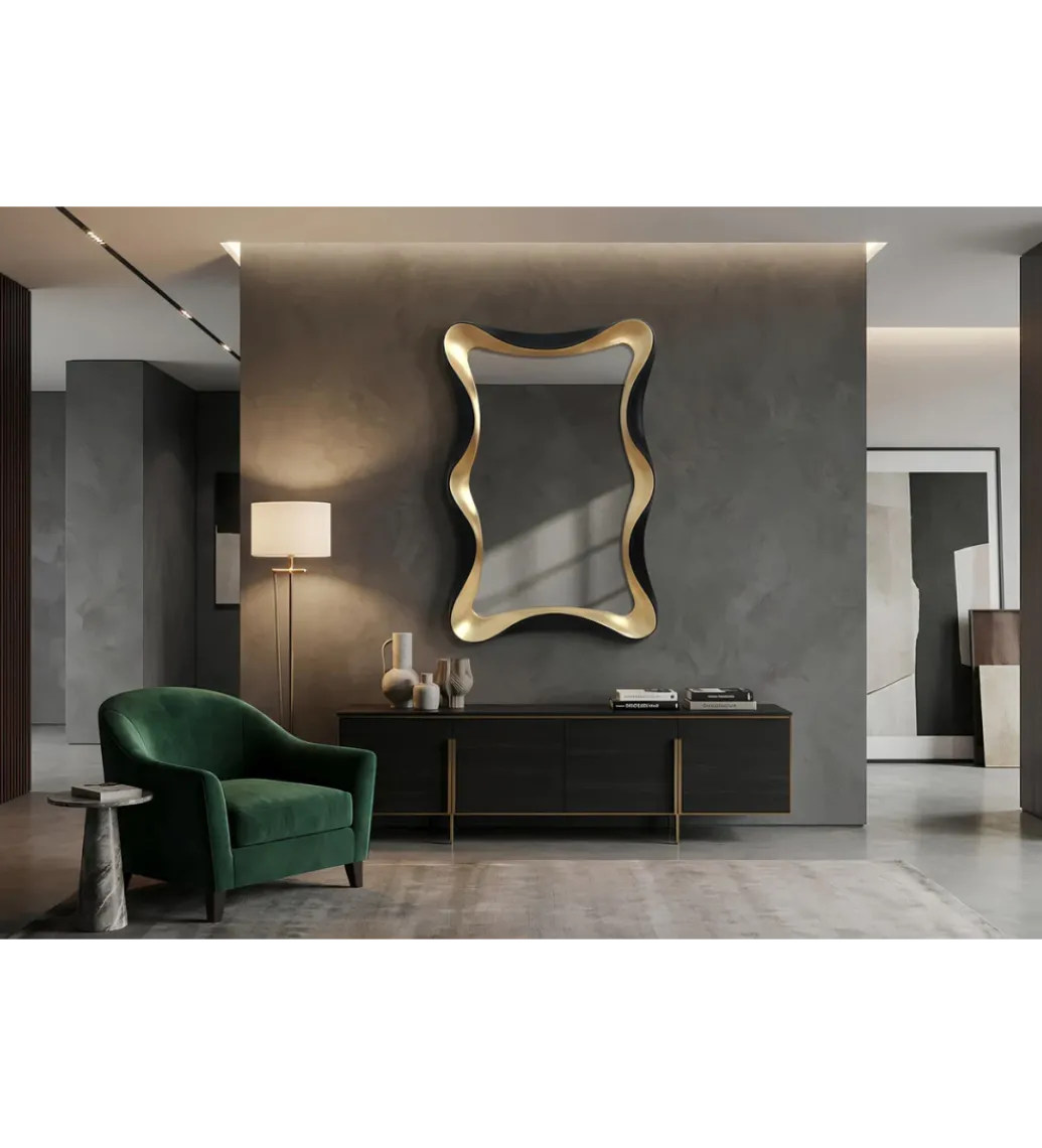 Lustro ALICE 120 cm czarne złote*Invicta Interior - przedsprzedaż Clearance