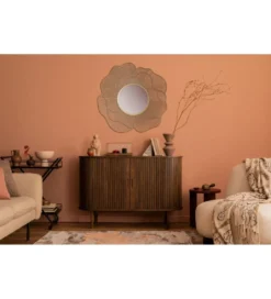 Lustro ścienne BLUME 77 cm złote*WOHNLING, GERMANY Online