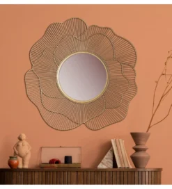 Lustro ścienne BLUME 77 cm złote*WOHNLING, GERMANY Online
