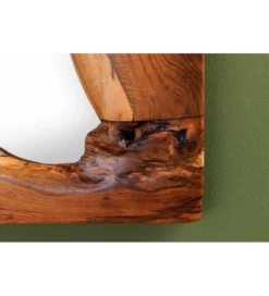 Lustro ścienne MOZAIKA 90 cm drewno tekowe*Invicta Interior