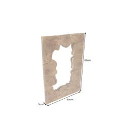 Lustro ścienne MOZAIKA 90 cm drewno tekowe*Invicta Interior