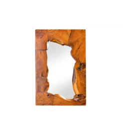 Lustro ścienne MOZAIKA 90 cm drewno tekowe*Invicta Interior