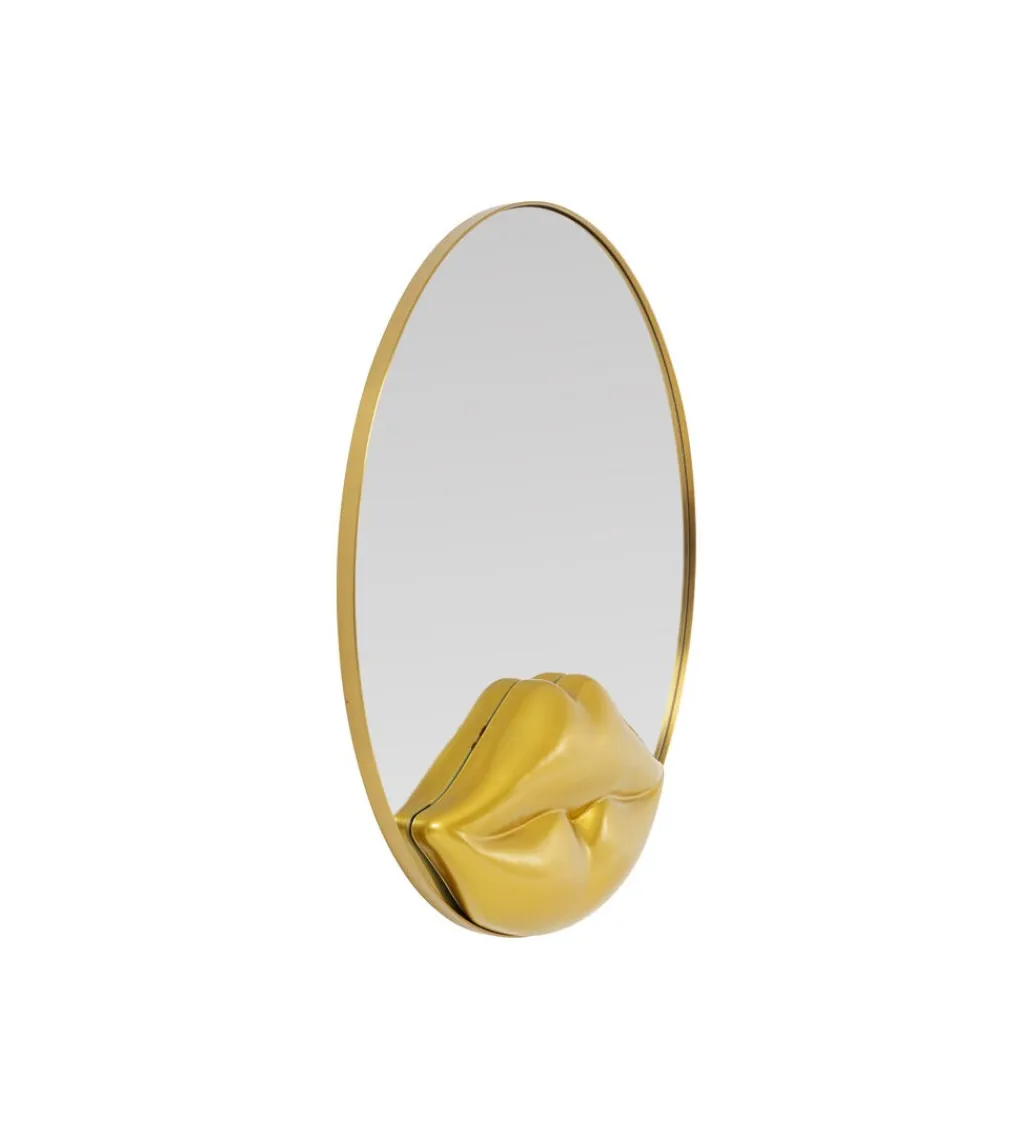 Lustro LIPS 100 cm złote*KARE Online