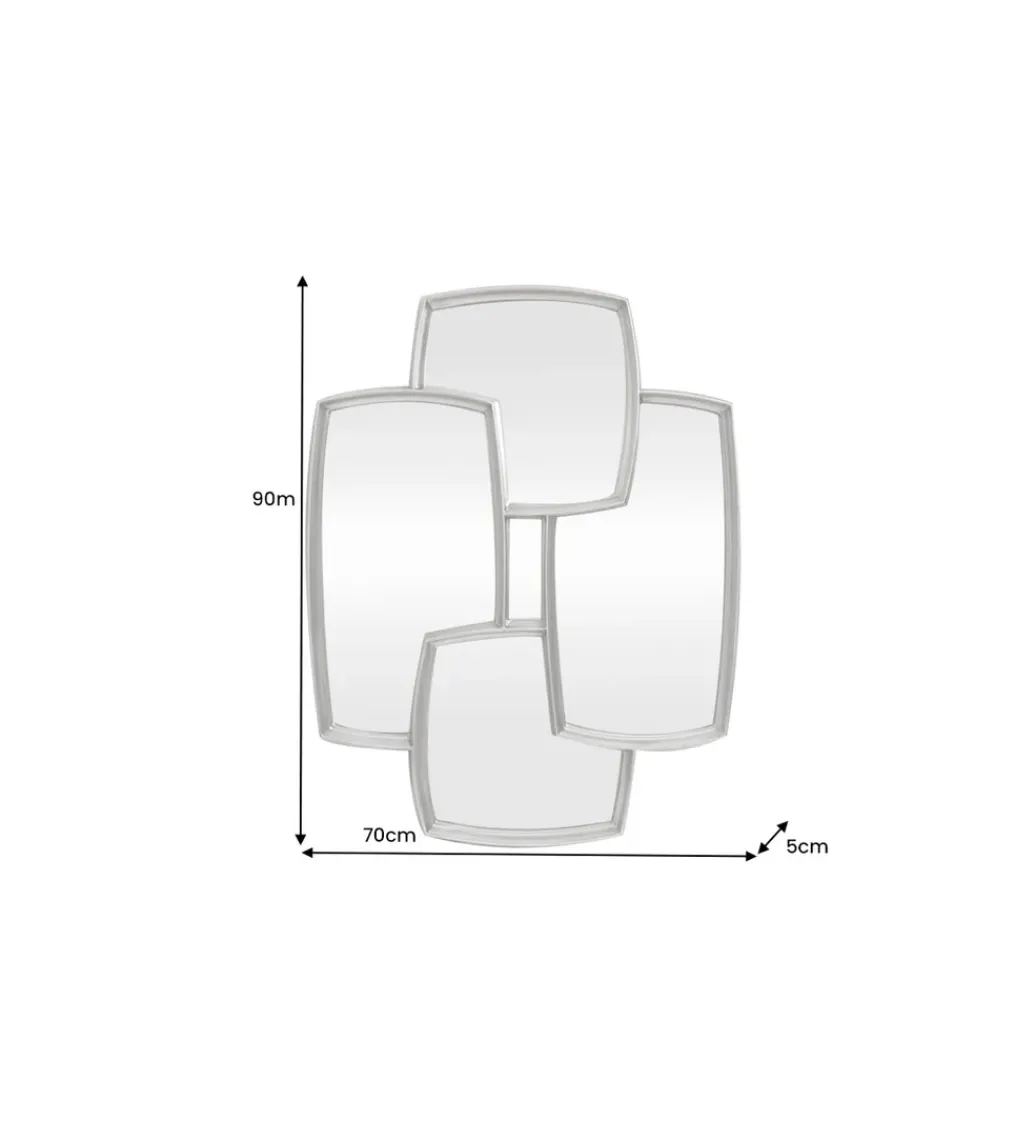 Lustro QUADRA 90 cm srebrny*Invicta Interior Outlet