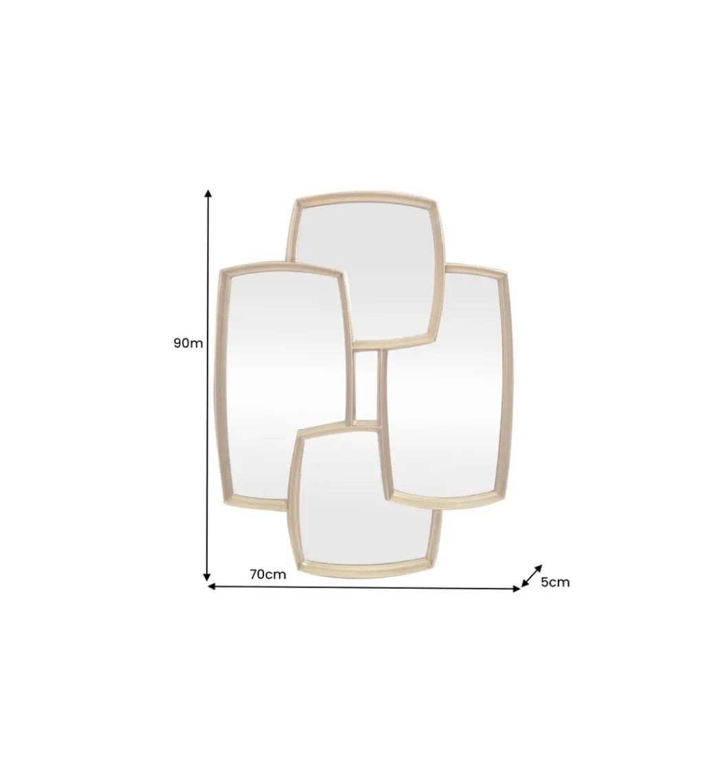 Lustro QUADRA 90 cm złota*Invicta Interior New