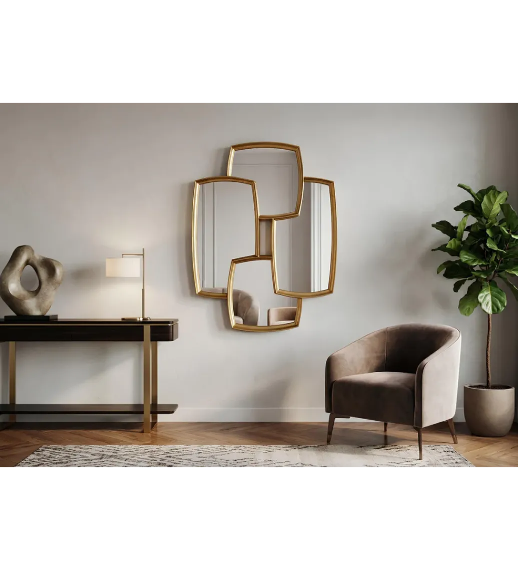 Lustro QUADRA 90 cm złota*Invicta Interior New