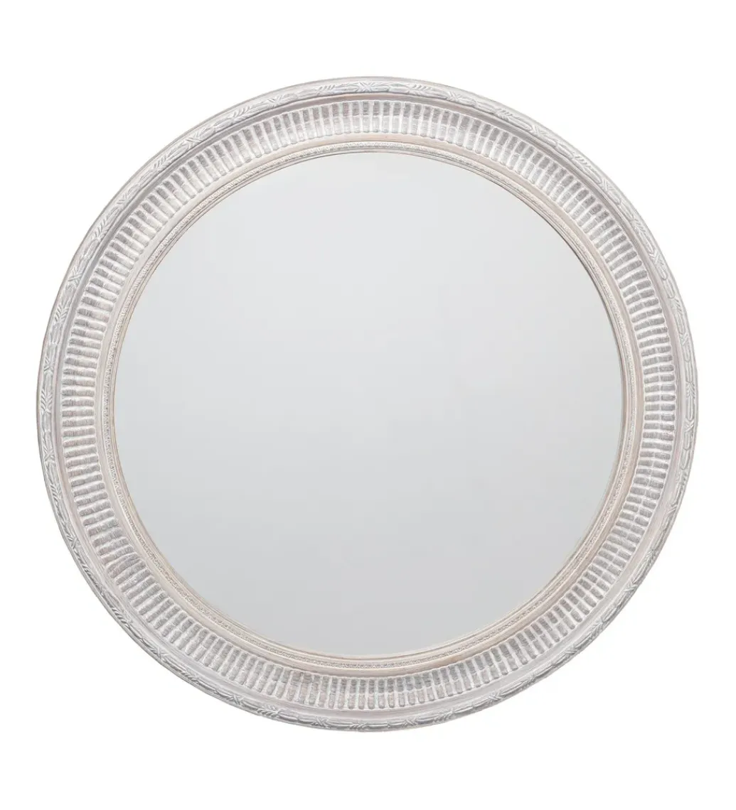 Lustro wiszące DEAY 80 cm drewno paulowni szare*Zona-Design Online