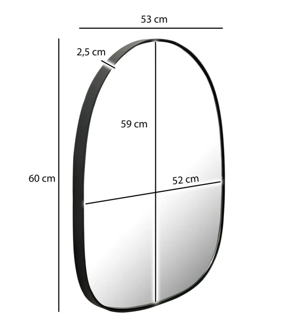 Lustro wiszące DEFORME 53 cm czarne*WOHNLING, GERMANY