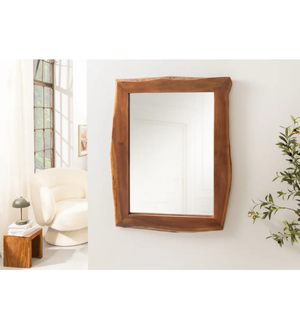 Lustro wiszące MAMMUT 100 cm drewno akacja*Invicta Interior