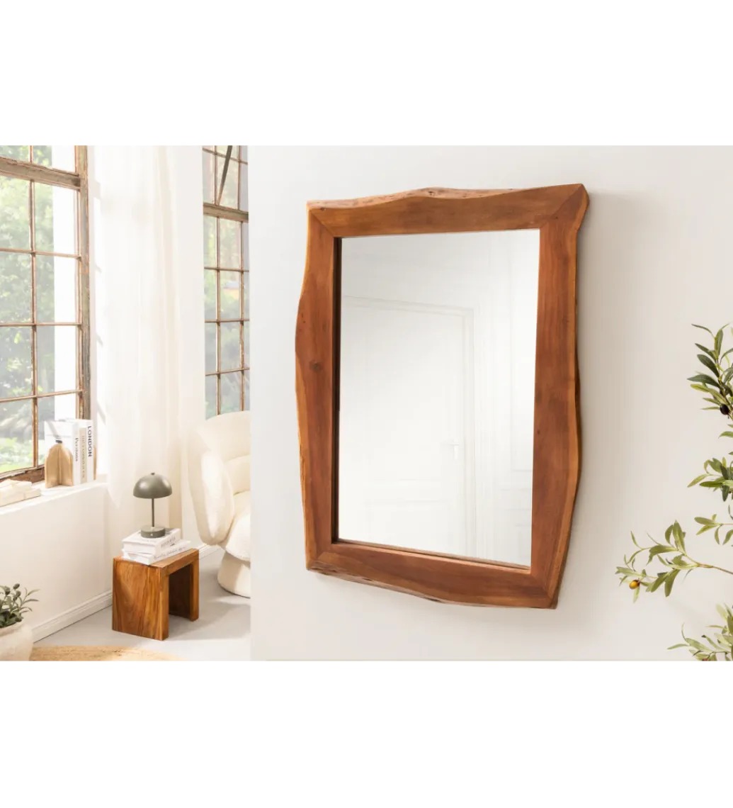 Lustro wiszące MAMMUT 100 cm drewno akacja*Invicta Interior