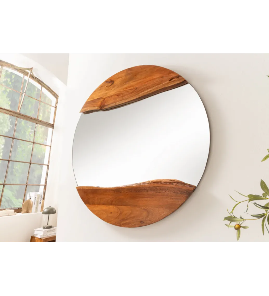 Lustro wiszące MIRROR 100 cm drewno akacja*Invicta Interior Hot