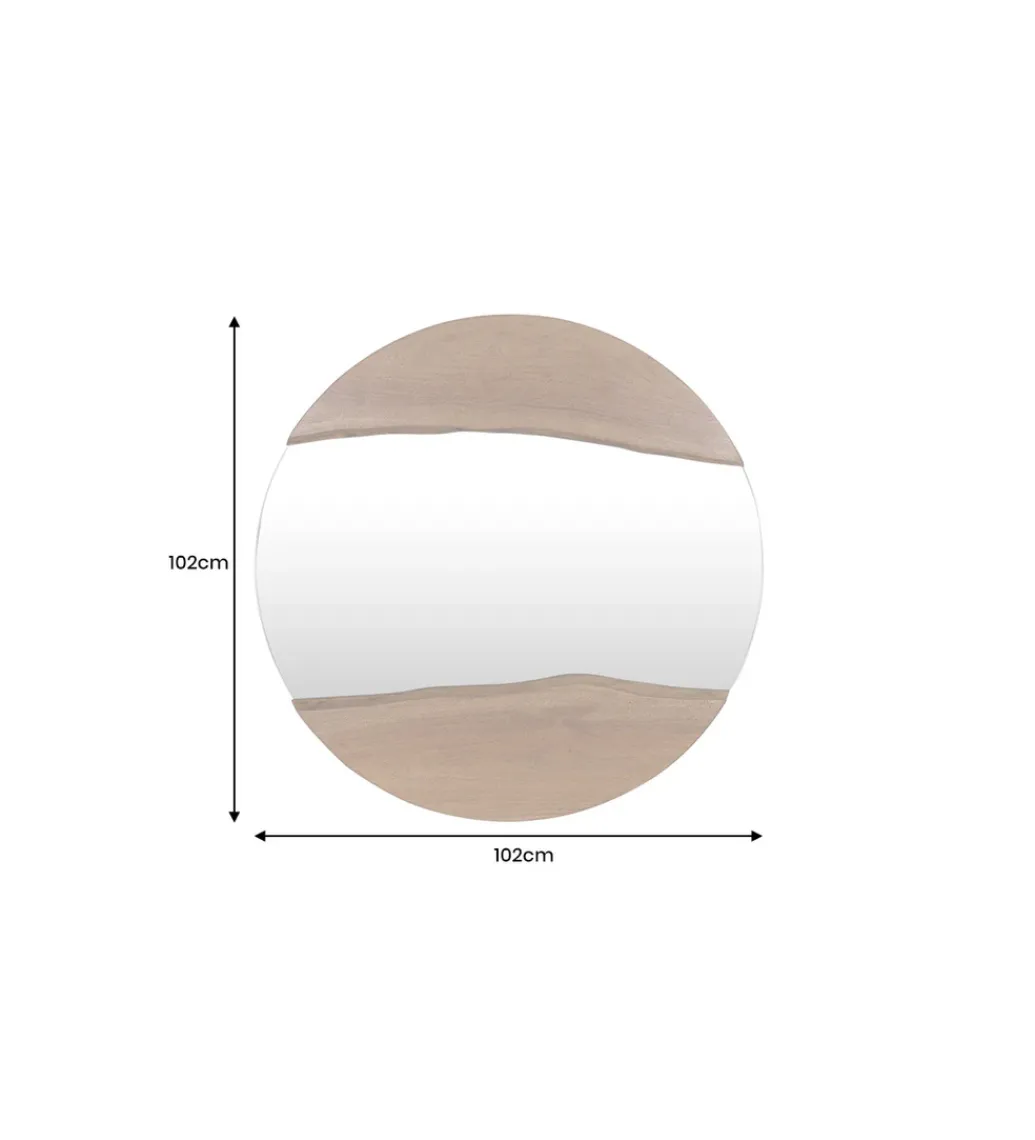 Lustro wiszące MIRROR 100 cm drewno akacja*Invicta Interior Hot
