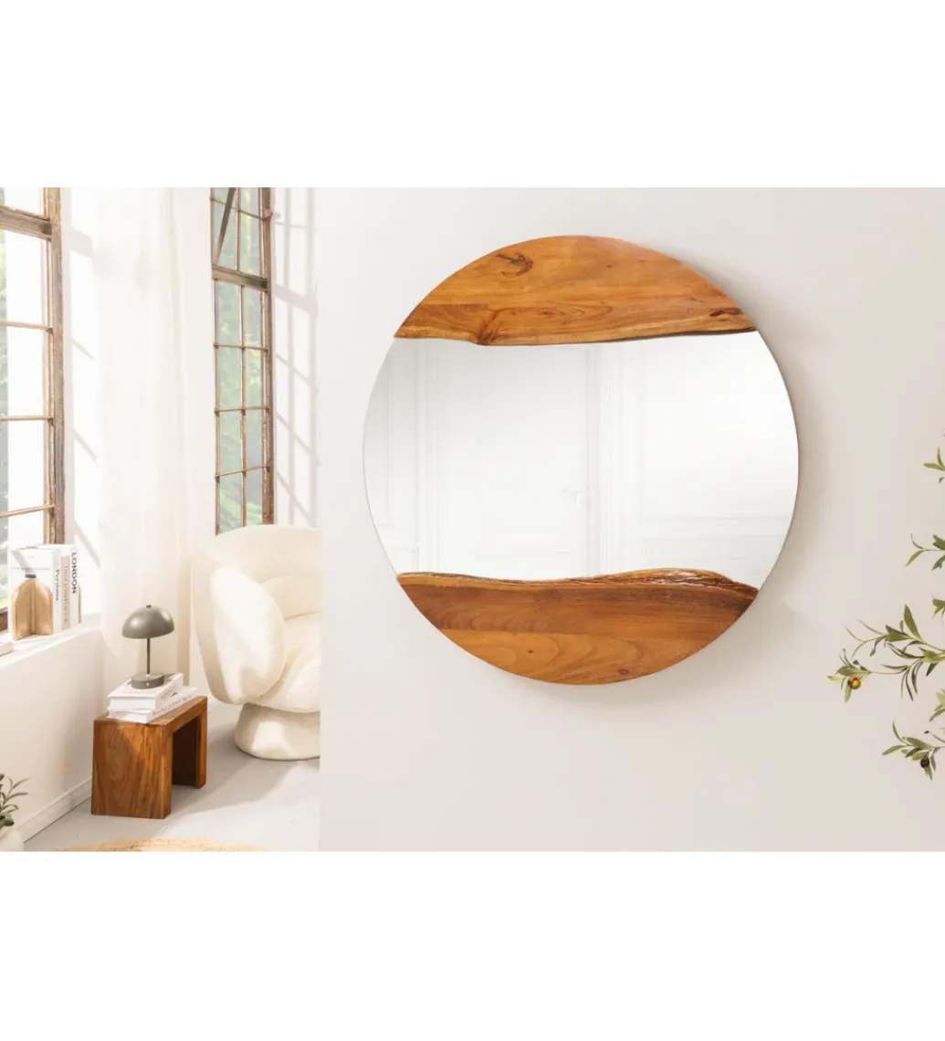 Lustro wiszące MIRROR 100 cm drewno akacja*Invicta Interior Hot