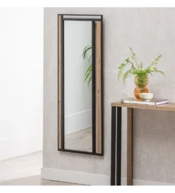 Lustro wiszące NAGATARO 45 x 100 cm czarne naturalne*Zona-Design Best