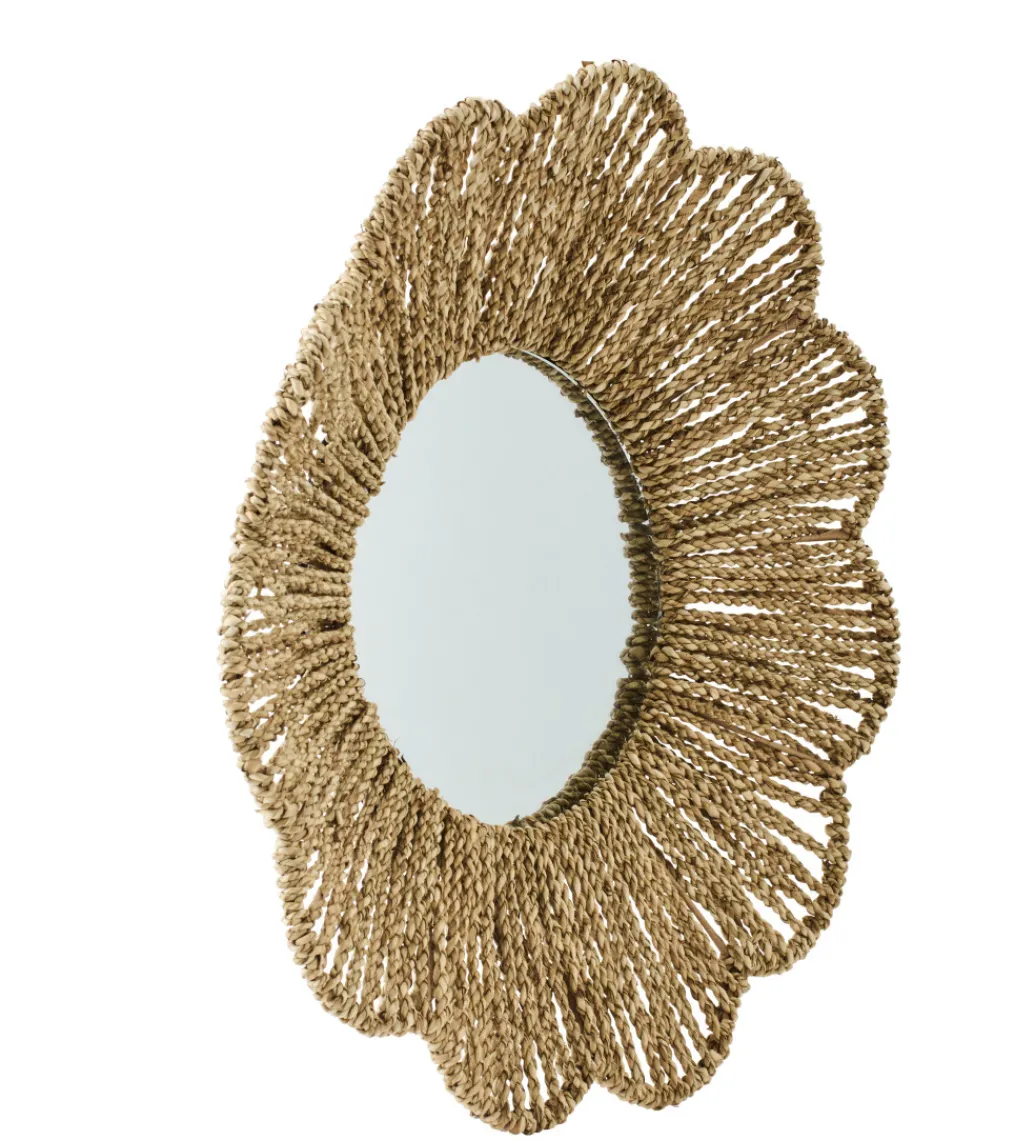 Lustro wiszące RAFFIA 50 cm naturalne*J-Line Discount