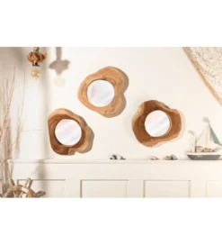 Lustro wiszące Reflect 31 cm drewno Teak*Invicta Interior - przedsprzedaż Outlet