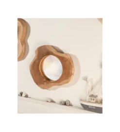 Lustro wiszące Reflect 31 cm drewno Teak*Invicta Interior - przedsprzedaż Outlet