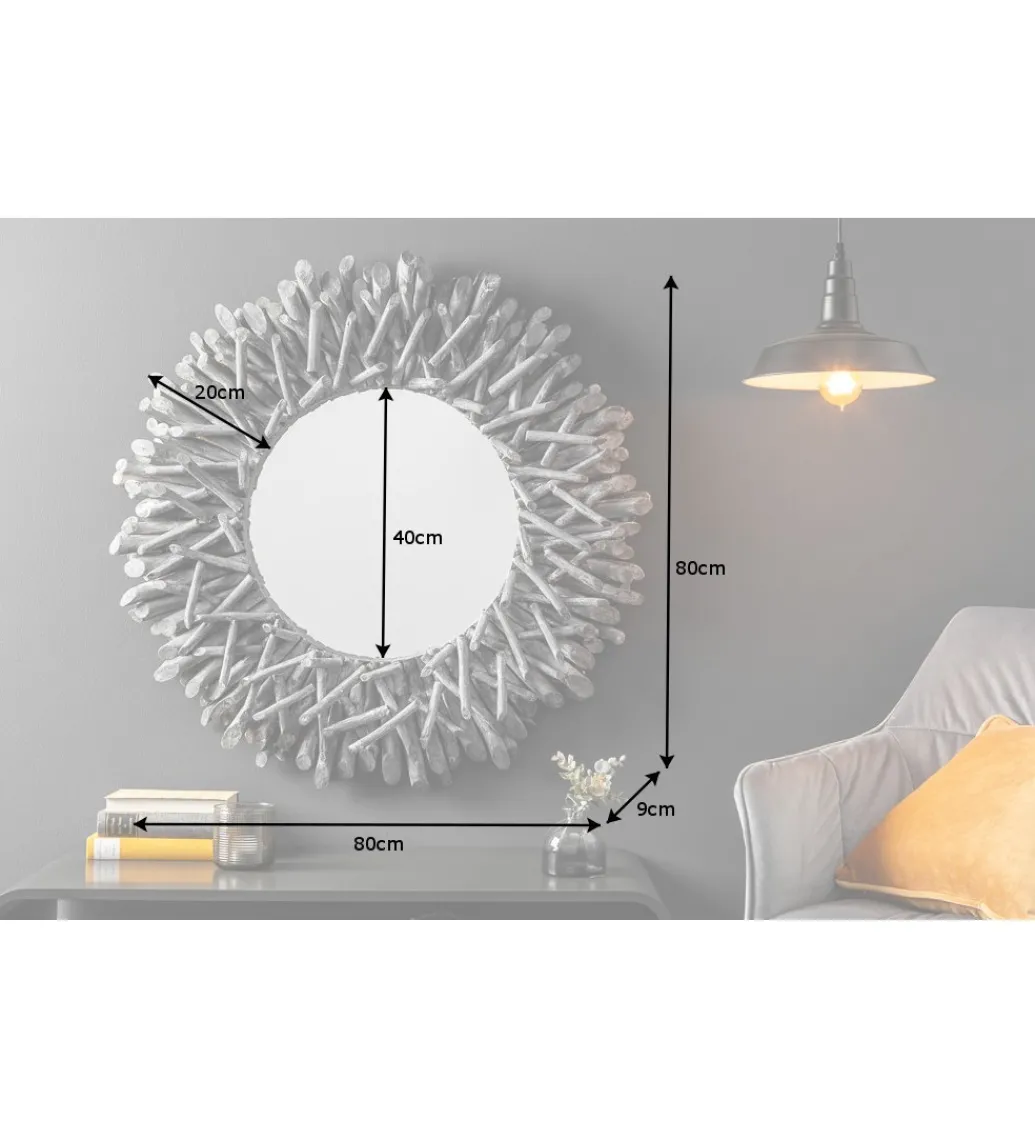 Lustro wiszące Riverside 80 cm szare*Invicta Interior Online